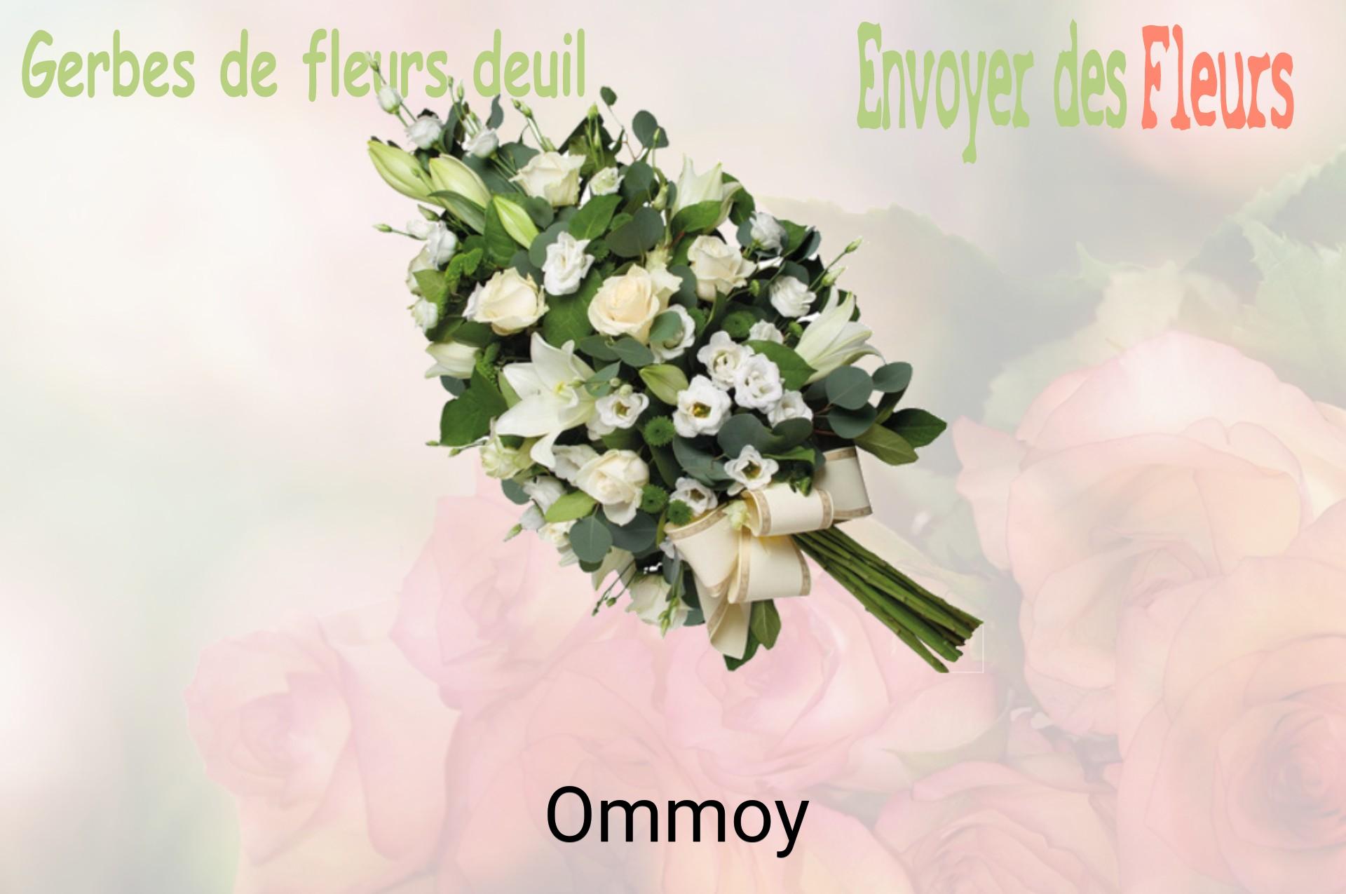 Gerbe de fleurs de deuil livrée à Ommoy